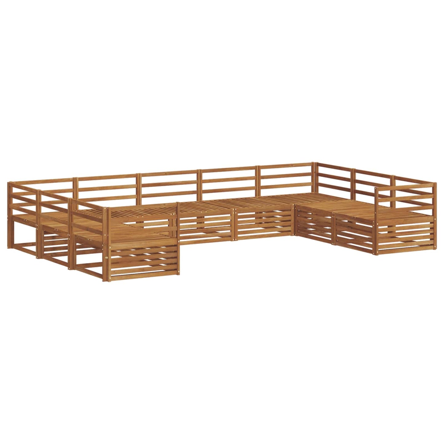 Outdoor Sofa Set 9 pcs Natural Solid Acacia Wood