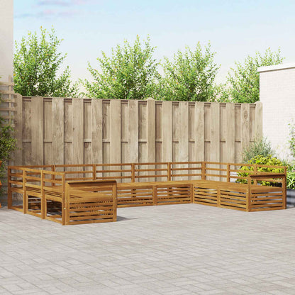 Outdoor Sofa Set 9 pcs Natural Solid Acacia Wood