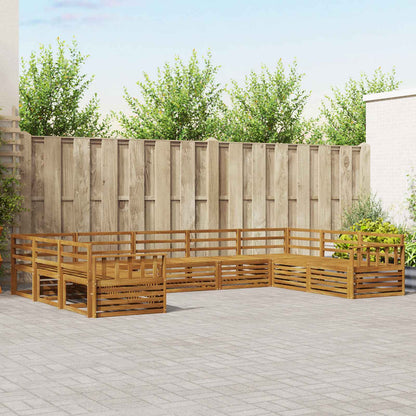 Outdoor Sofa Set 9 pcs Natural Solid Acacia Wood
