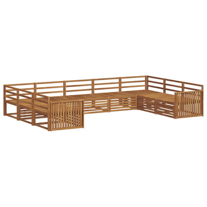 Outdoor Sofa Set 9 pcs Natural Solid Acacia Wood