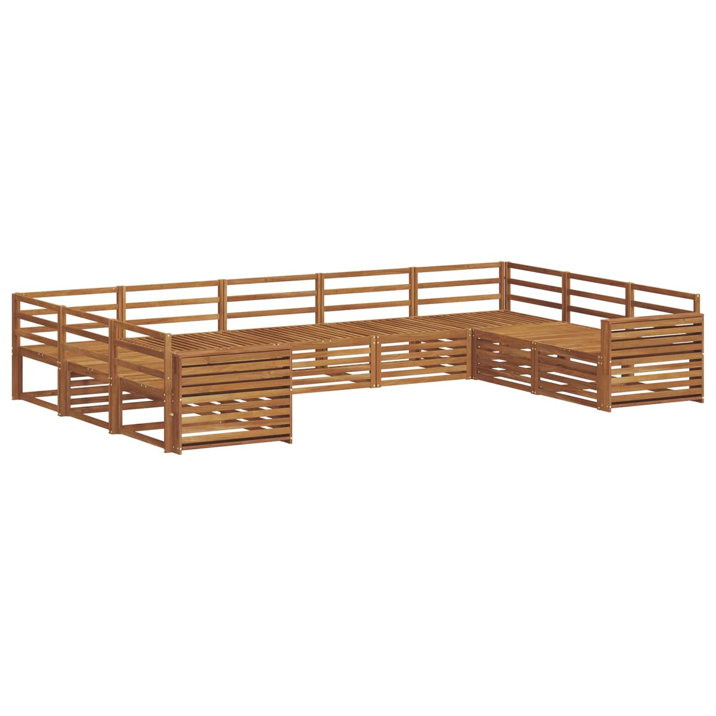 Outdoor Sofa Set 9 pcs Natural Solid Acacia Wood