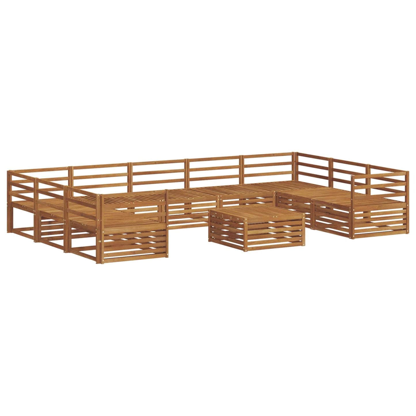 Outdoor Sofa Set 10 pcs Natural Solid Acacia Wood