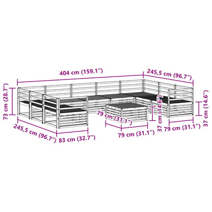 Outdoor Sofa Set 10 pcs Natural Solid Acacia Wood