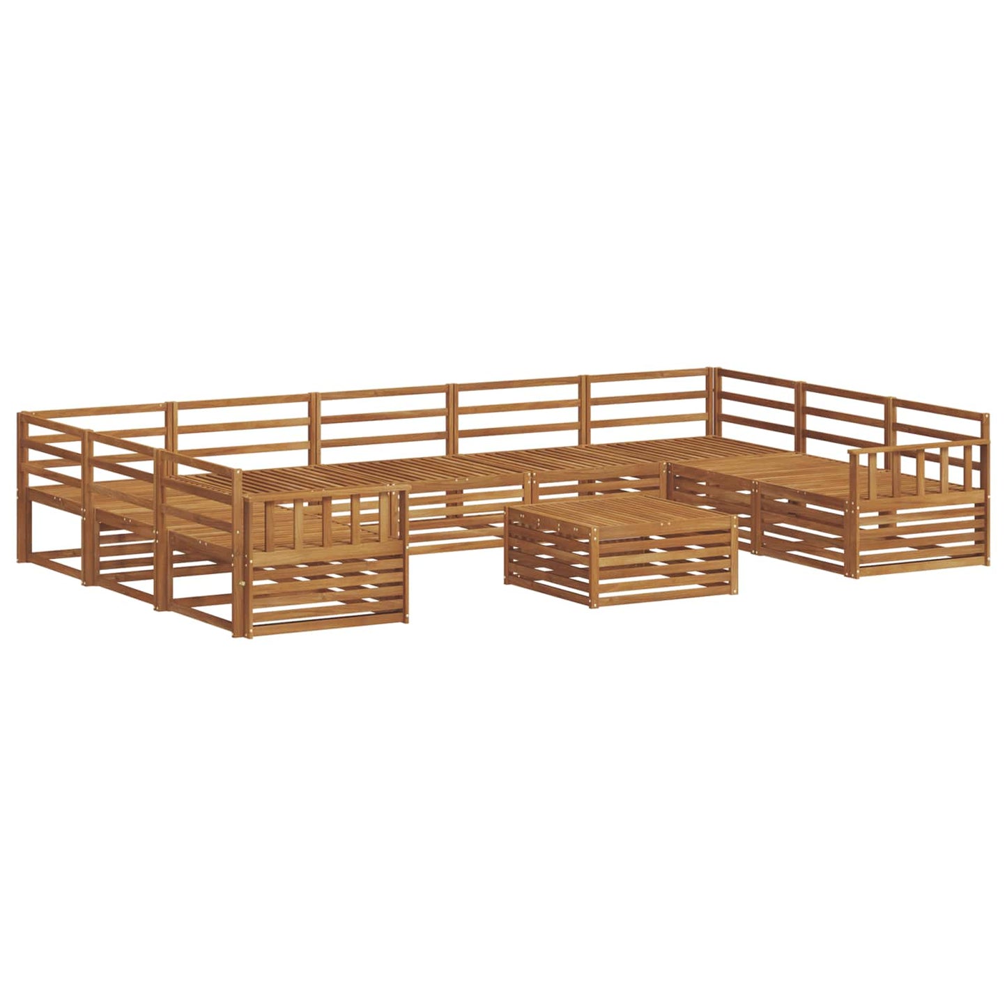 Outdoor Sofa Set 10 pcs Natural Solid Acacia Wood