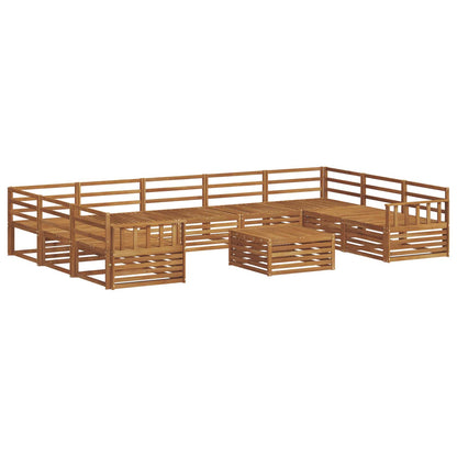 Outdoor Sofa Set 10 pcs Natural Solid Acacia Wood
