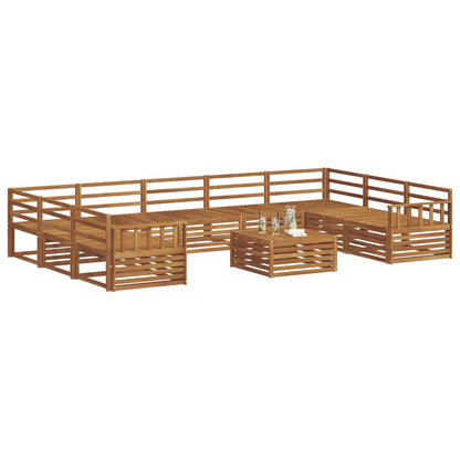 Outdoor Sofa Set 10 pcs Natural Solid Acacia Wood