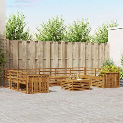 Outdoor Sofa Set 10 pcs Natural Solid Acacia Wood