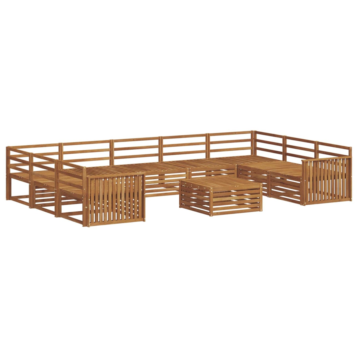 Outdoor Sofa Set 10 pcs Natural Solid Acacia Wood