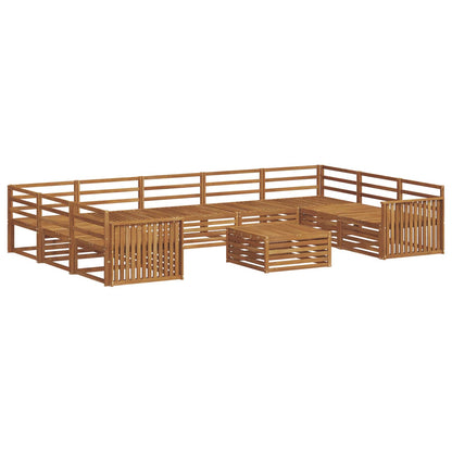 Outdoor Sofa Set 10 pcs Natural Solid Acacia Wood