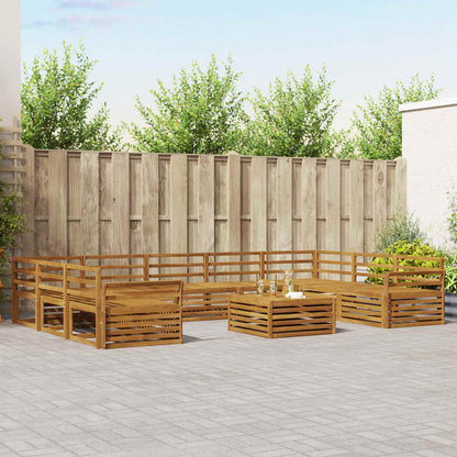 Outdoor Sofa Set 10 pcs Natural Solid Acacia Wood