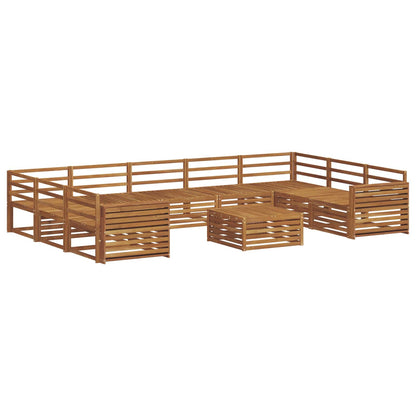 Outdoor Sofa Set 10 pcs Natural Solid Acacia Wood