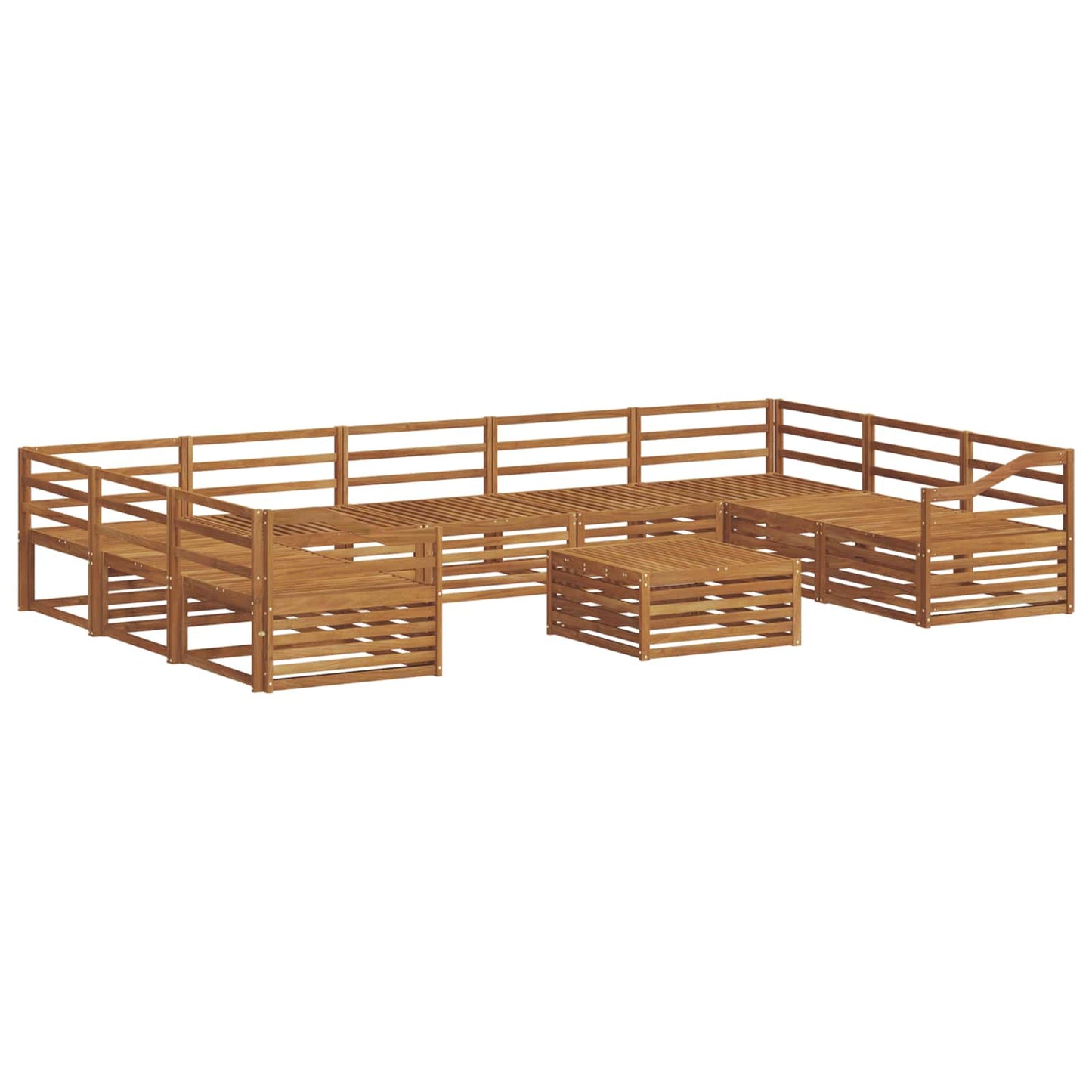 Outdoor Sofa Set 10 pcs Natural Solid Acacia Wood