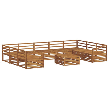 Outdoor Sofa Set 10 pcs Natural Solid Acacia Wood