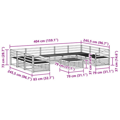 Outdoor Sofa Set 10 pcs Natural Solid Acacia Wood