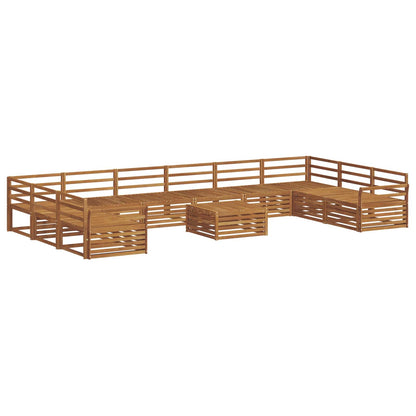 Sofa Sets 11 pcs Natural Solid Acacia Wood