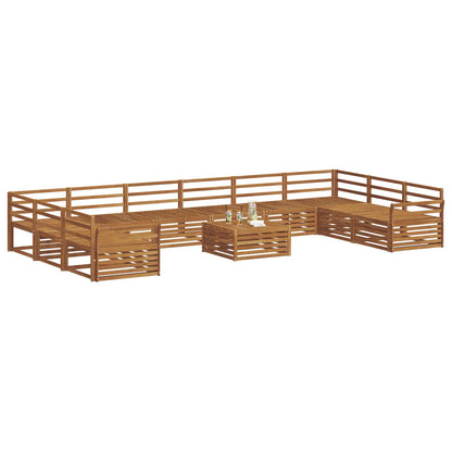 Sofa Sets 11 pcs Natural Solid Acacia Wood