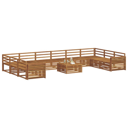 Sofa Sets 11 pcs Natural Solid Acacia Wood