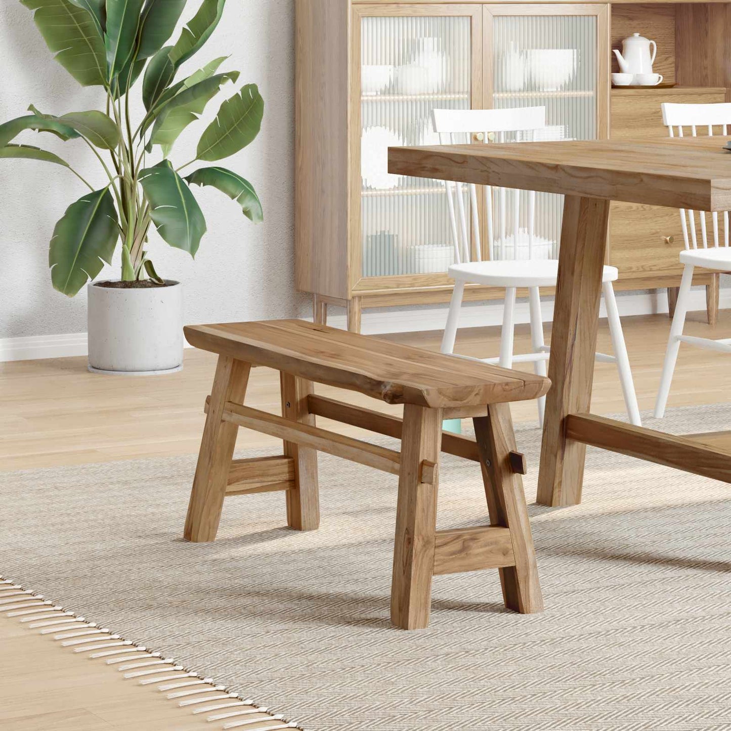 Bench Natural 100 x 29 x 43.5 cm Solid Teak Wood