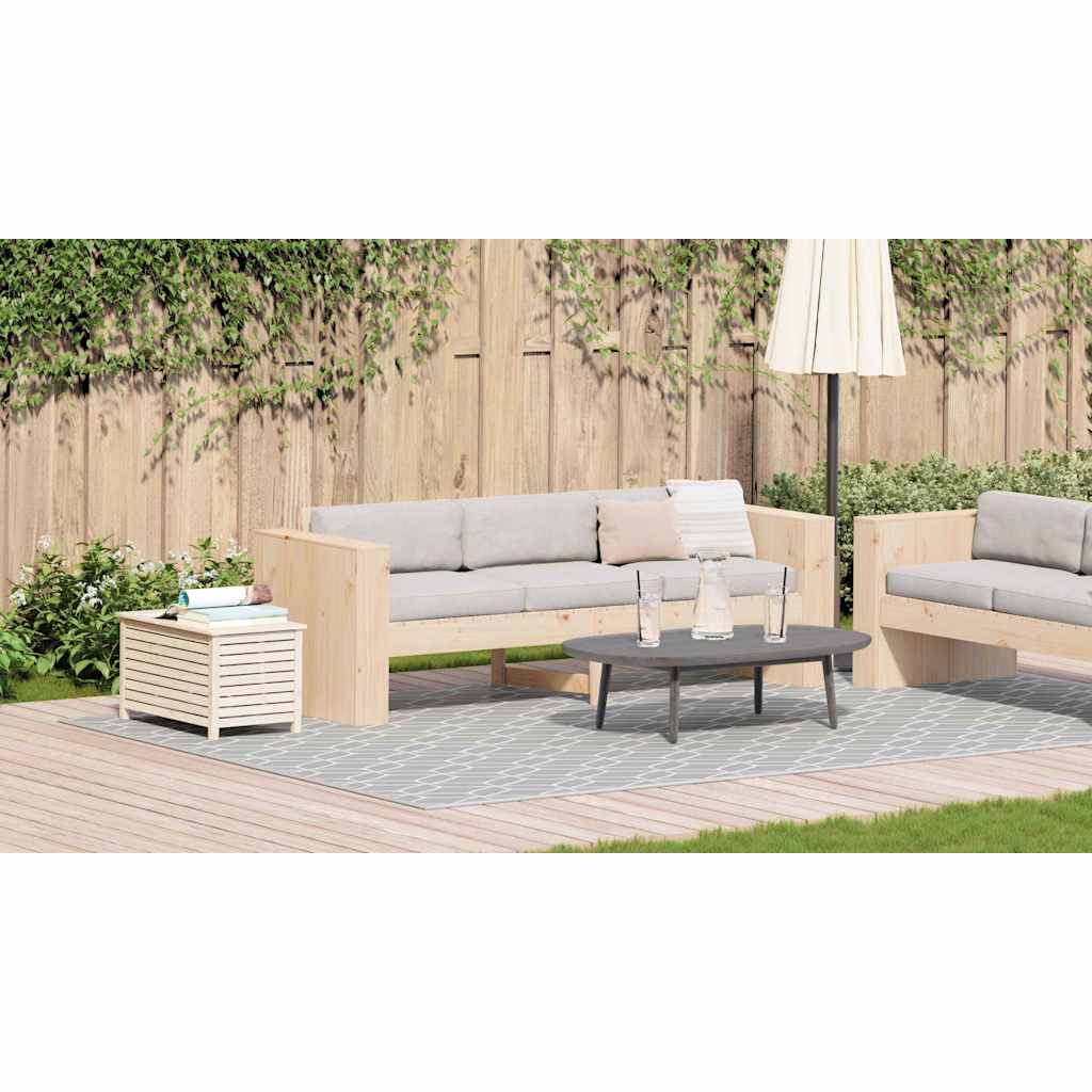 Garden Sofa Natural 185.5 x 60 x 62 cm Solid Pine Wood