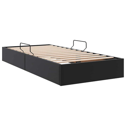 Storage Bed with Headboard Black 90 x 190 cm Faux leather