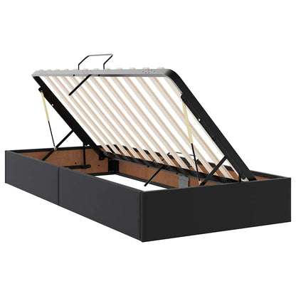 Storage Bed with Headboard Black 90 x 190 cm Faux leather