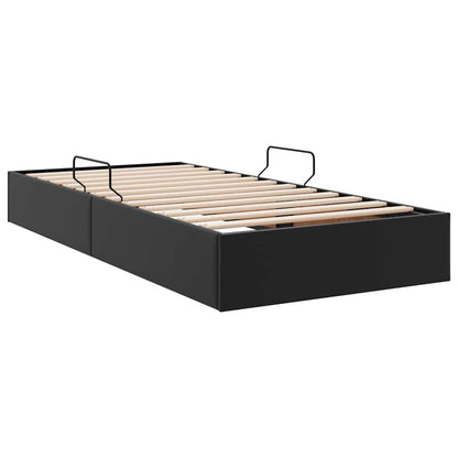 Storage Bed with Headboard Black 90 x 190 cm Faux leather