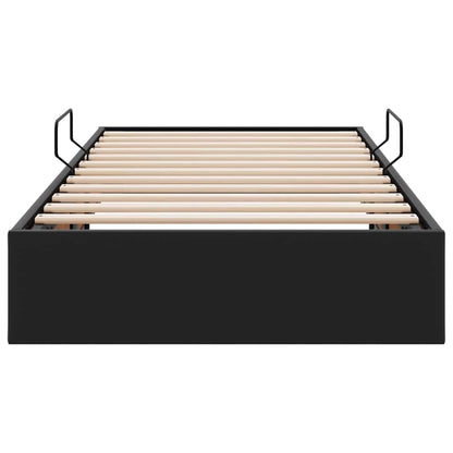 Storage Bed with Headboard Black 90 x 190 cm Faux leather