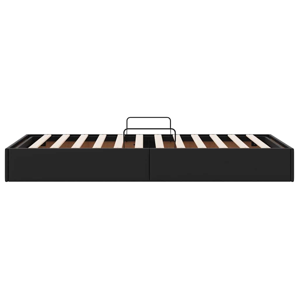 Storage Bed with Headboard Black 90 x 190 cm Faux leather