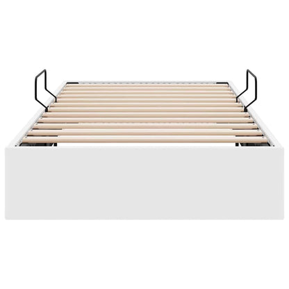 Storage Bed with Storage Pure White 100 x 190 cm Faux leather