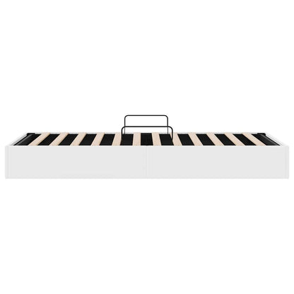 Storage Bed with Storage Pure White 100 x 190 cm Faux leather