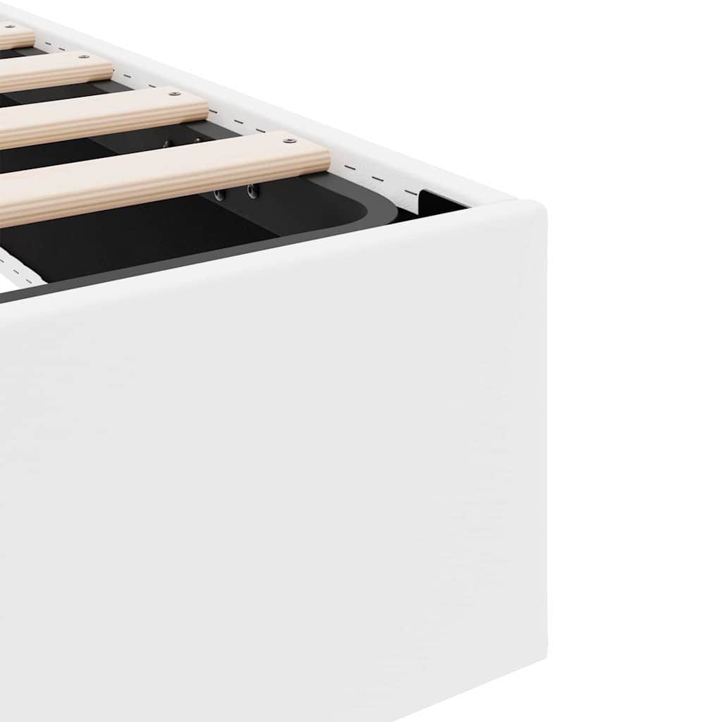 Storage Bed White 100 x 203 cm Faux leather
