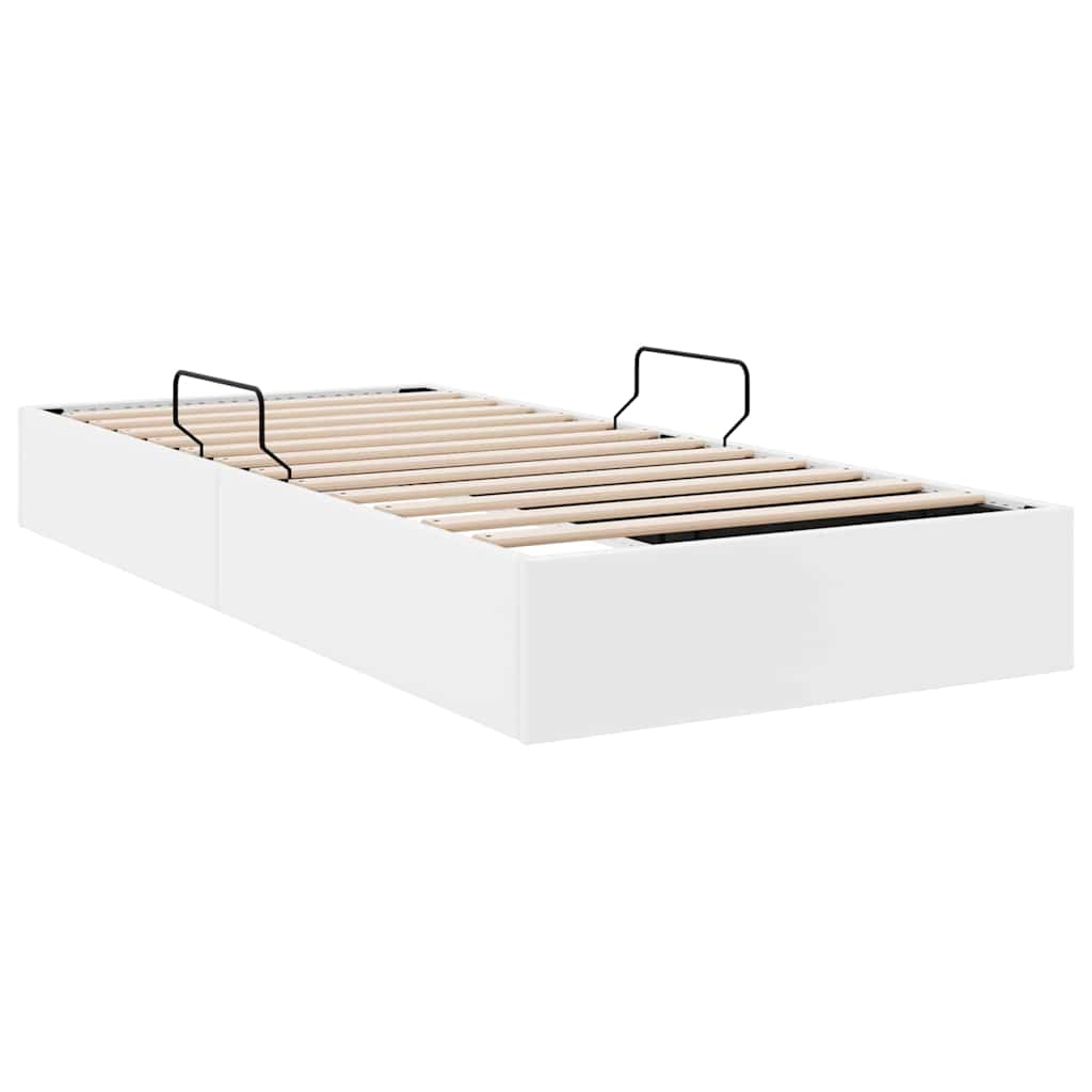 Storage Bed White 100 x 203 cm Faux leather