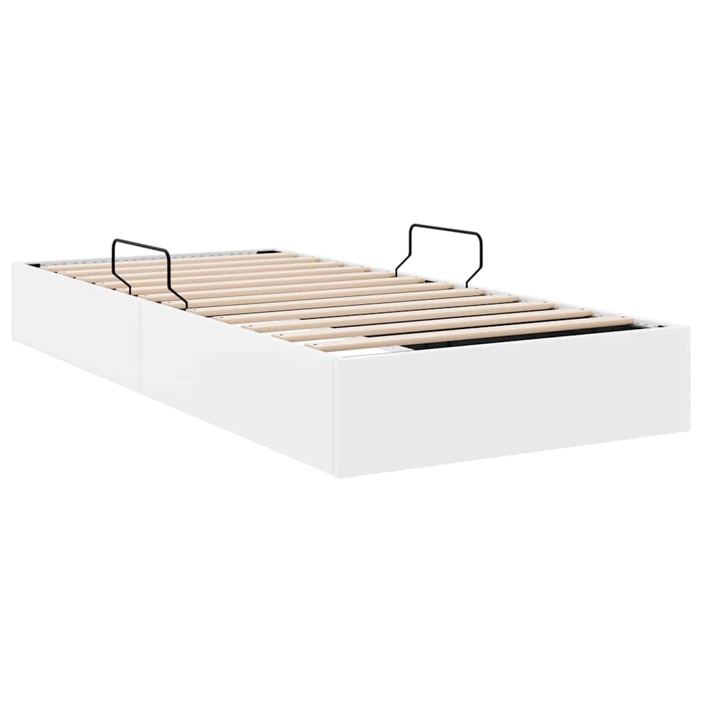 Storage Bed White 100 x 203 cm Faux leather