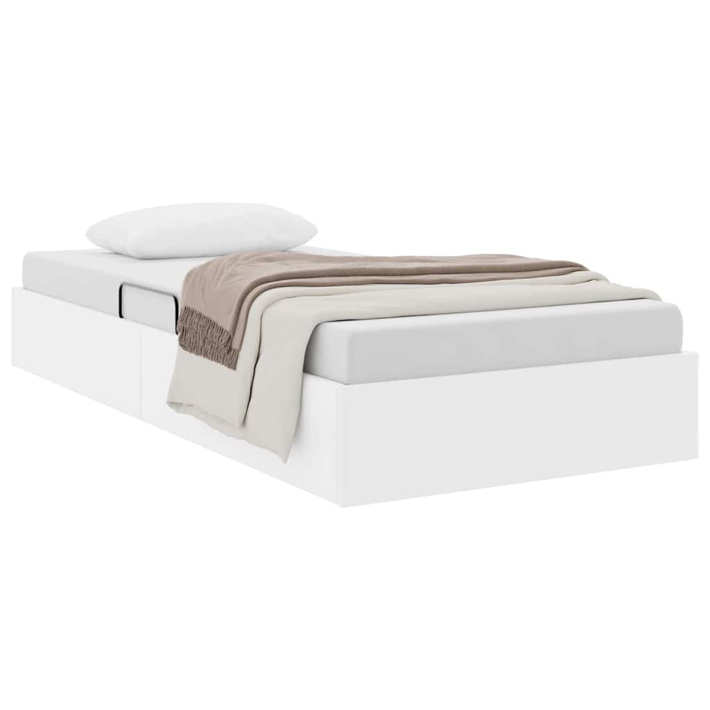 Storage Bed White 100 x 203 cm Faux leather
