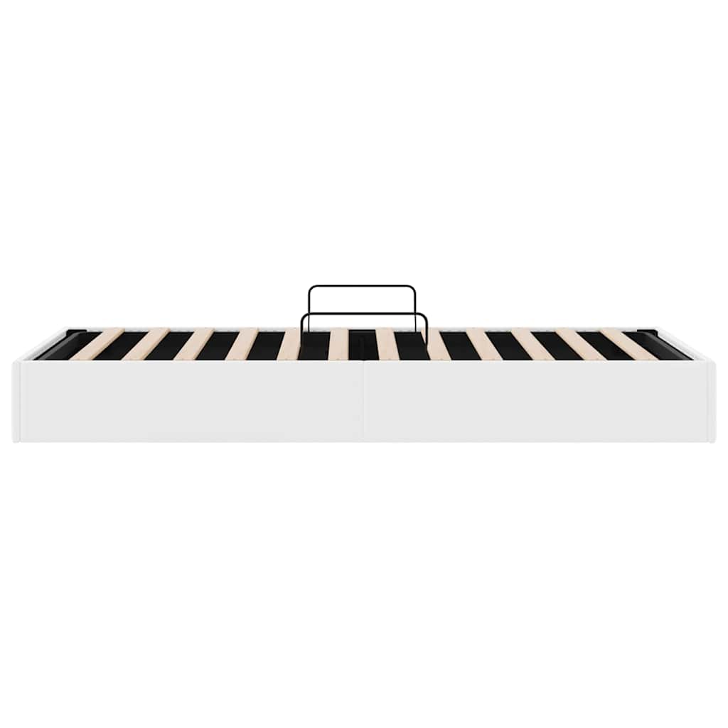 Storage Bed White 100 x 203 cm Faux leather