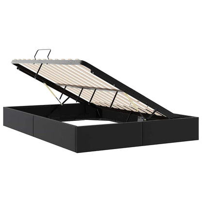 Storage Bed with Storage Black 137 x 190 cm Faux leather