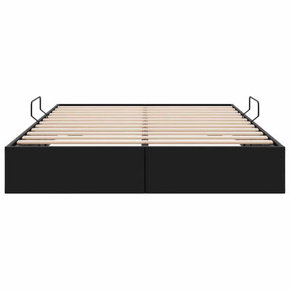 Storage Bed with Storage Black 153 x 203 cm Faux leather