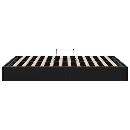 Storage Bed with Storage Black 153 x 203 cm Faux leather