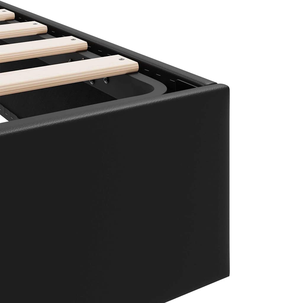 Storage Bed with Storage Black 193 x 203 cm Faux leather