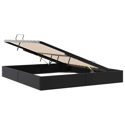 Storage Bed with Storage Black 193 x 203 cm Faux leather