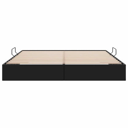 Storage Bed with Storage Black 193 x 203 cm Faux leather