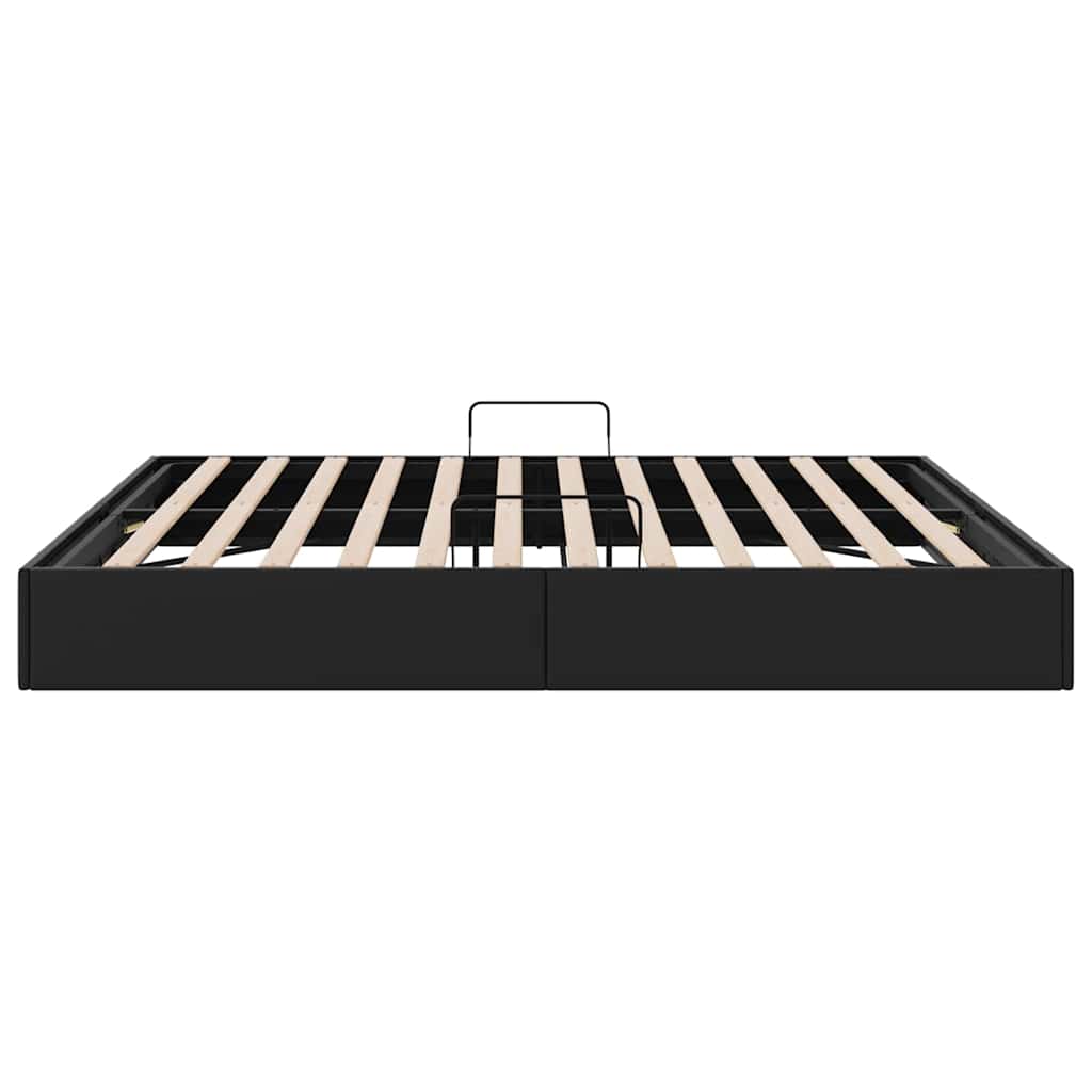 Storage Bed with Storage Black 193 x 203 cm Faux leather