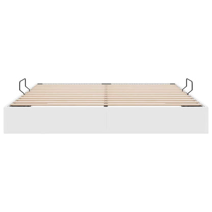 Storage Bed with Storage Pure White 193 x 203 cm Faux leather