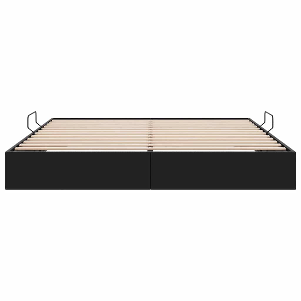 Storage Bed with Storage Black 183 x 213 cm Faux leather