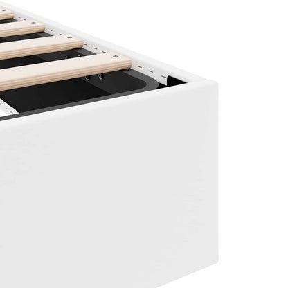 Storage Bed with Storage Pure White 183 x 213 cm Faux leather