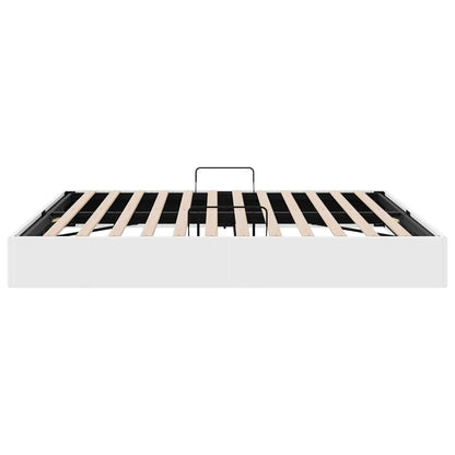 Storage Bed with Storage Pure White 183 x 213 cm Faux leather