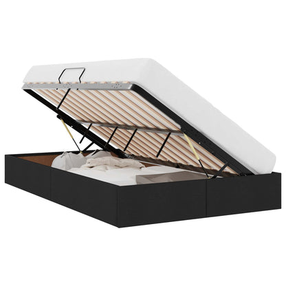 Storage Bed with Mattress Black 120 x 200 cm Fabric