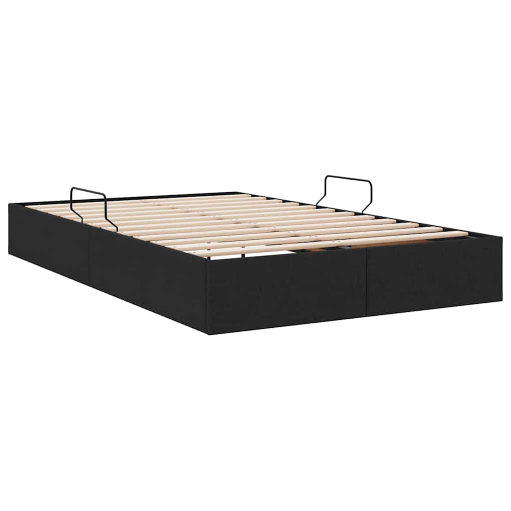 Storage Bed with Mattress Black 120 x 200 cm Fabric
