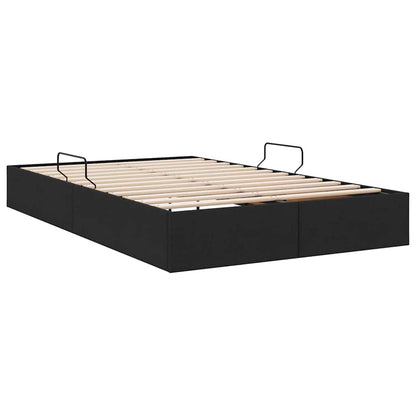 Storage Bed with Mattress Black 120 x 200 cm Fabric