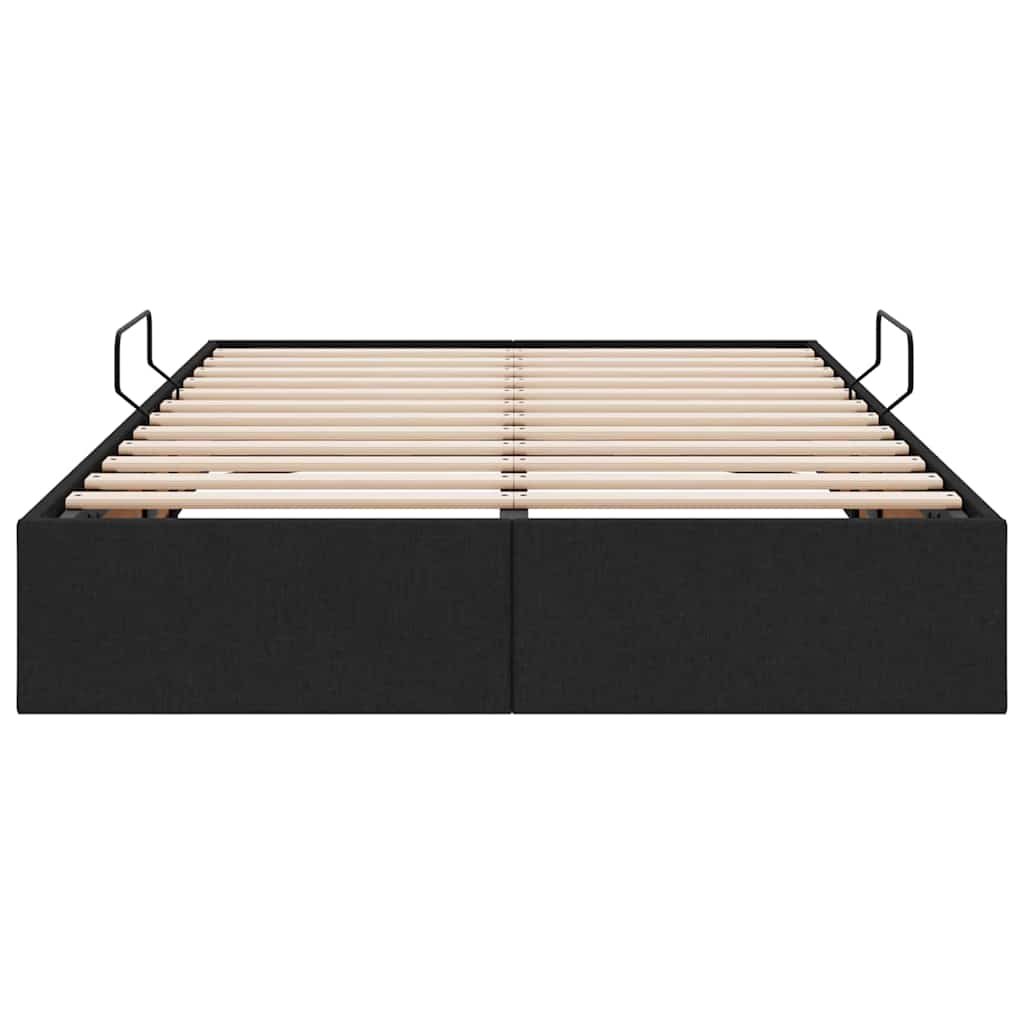 Storage Bed with Mattress Black 120 x 200 cm Fabric